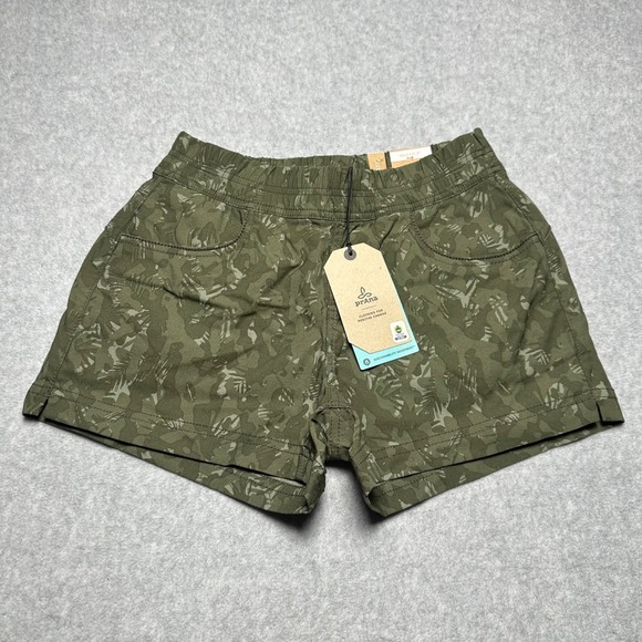 Prana Pants - Prana Halle E-Waist Short II Evergreen Camo Green Hiking Shorts Women Size 2 NWT